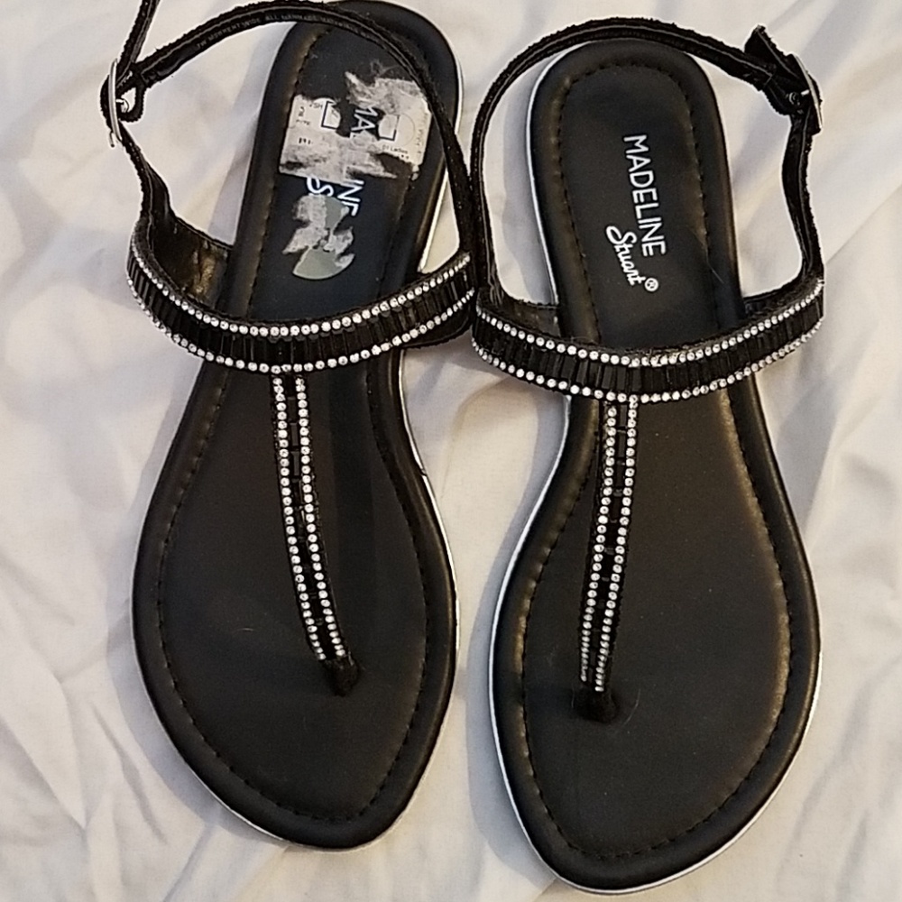 Sparkly T strap sandals